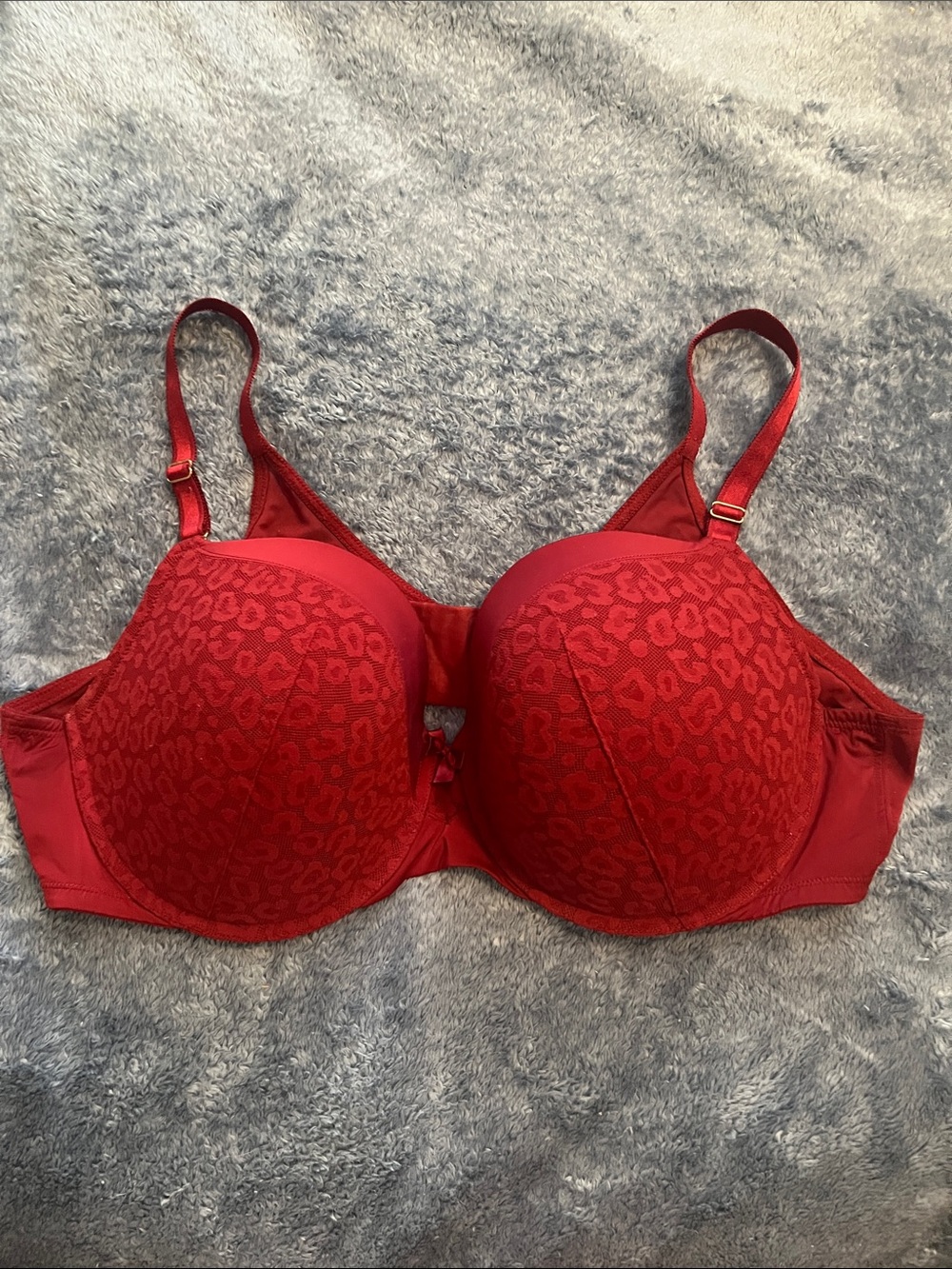 Torrid Curve, Plush Red Leopard Jacquard Underwire T-Shirt Bra
